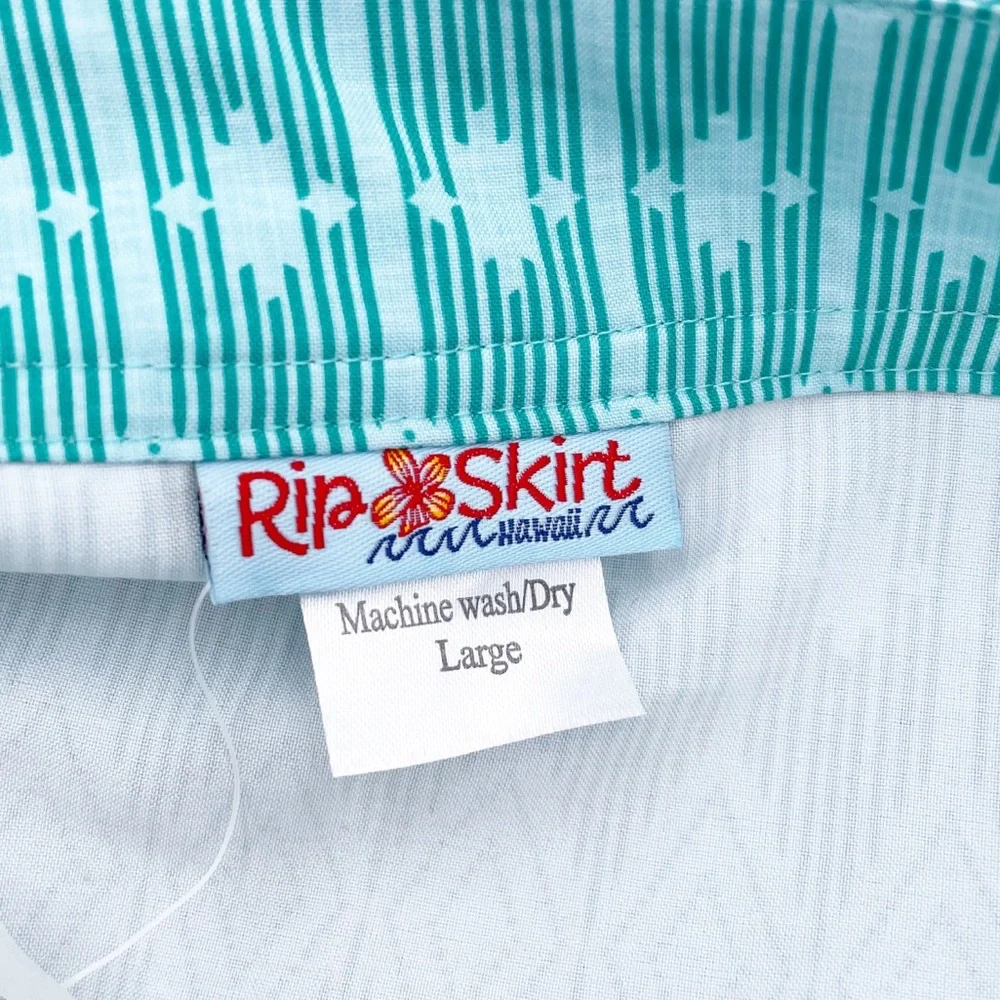 NEW RipSkirt Hawaii Style 201 West End Seaglass Turquoise Print Skirt Size Large - Picture 4 of 7